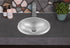 Hand Hammered Aluminum 17 inch Oval Drop In Bathroom Sink - Nickel